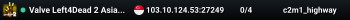 Valve Left4Dead 2 Asia Server (srcds4030-sgp2.154.235)