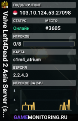Valve Left4Dead 2 Asia Server (srcds4030-sgp2.154.84)