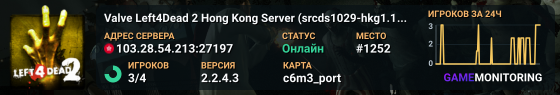 Valve Left4Dead 2 Hong Kong Server (srcds1029-hkg1.141.183)