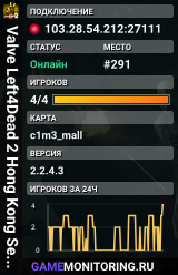 Valve Left4Dead 2 Hong Kong Server (srcds1030-hkg1.141.97)