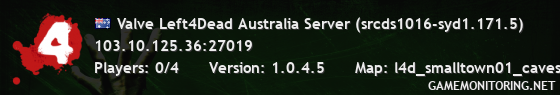 Valve Left4Dead Australia Server (srcds1016-syd1.171.5)