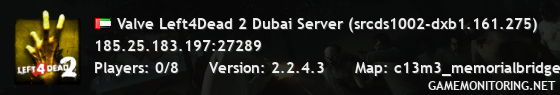 Valve Left4Dead 2 Dubai Server (srcds1002-dxb1.161.275)