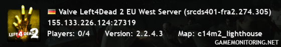 Valve Left4Dead 2 EU West Server (srcds401-fra2.274.305)