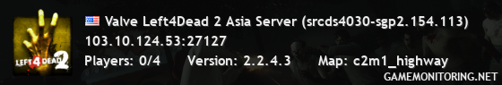 Valve Left4Dead 2 Asia Server (srcds4030-sgp2.154.113)