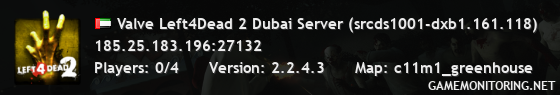 Valve Left4Dead 2 Dubai Server (srcds1001-dxb1.161.118)