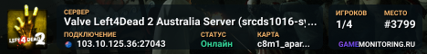 Valve Left4Dead 2 Australia Server (srcds1016-syd1.171.29)