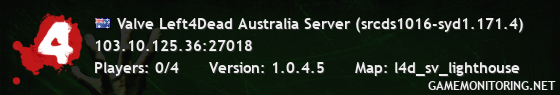 Valve Left4Dead Australia Server (srcds1016-syd1.171.4)