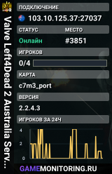 Valve Left4Dead 2 Australia Server (srcds1017-syd1.171.23)