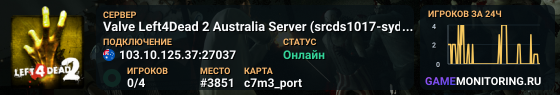 Valve Left4Dead 2 Australia Server (srcds1017-syd1.171.23)