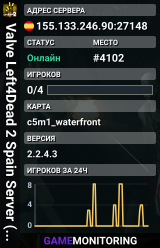Valve Left4Dead 2 Spain Server (srcds1001-mad1.195.134)