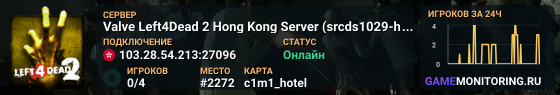 Valve Left4Dead 2 Hong Kong Server (srcds1029-hkg1.141.82)