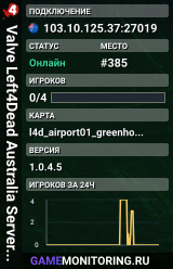 Valve Left4Dead Australia Server (srcds1017-syd1.171.5)
