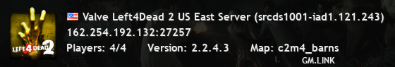 Valve Left4Dead 2 US East Server (srcds1001-iad1.121.243)