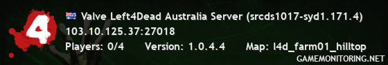 Valve Left4Dead Australia Server (srcds1017-syd1.171.4)