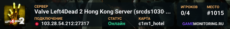 Valve Left4Dead 2 Hong Kong Server (srcds1030-hkg1.141.303)