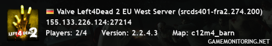 Valve Left4Dead 2 EU West Server (srcds401-fra2.274.200)