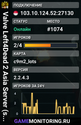 Valve Left4Dead 2 Asia Server (srcds4015-sgp2.154.116)