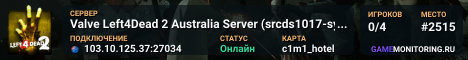 Valve Left4Dead 2 Australia Server (srcds1017-syd1.171.20)