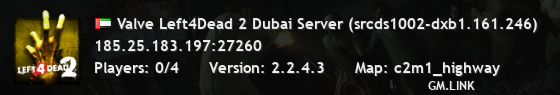 Valve Left4Dead 2 Dubai Server (srcds1002-dxb1.161.246)