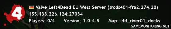 Valve Left4Dead EU West Server (srcds401-fra2.274.20)