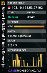 Valve Left4Dead 2 Asia Server (srcds4030-sgp2.154.88)