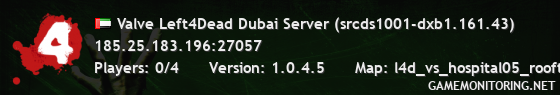 Valve Left4Dead Dubai Server (srcds1001-dxb1.161.43)