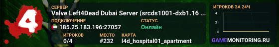 Valve Left4Dead Dubai Server (srcds1001-dxb1.161.43)