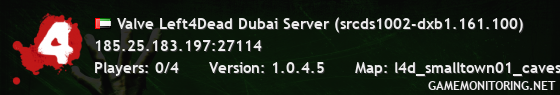 Valve Left4Dead Dubai Server (srcds1002-dxb1.161.100)