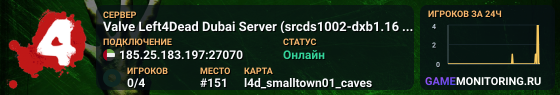 Valve Left4Dead Dubai Server (srcds1002-dxb1.161.56)