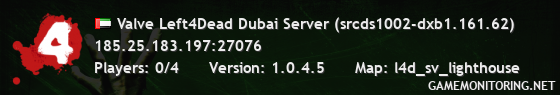 Valve Left4Dead Dubai Server (srcds1002-dxb1.161.62)