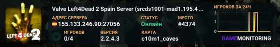 Valve Left4Dead 2 Spain Server (srcds1001-mad1.195.42)