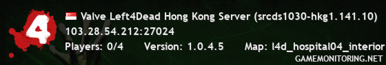 Valve Left4Dead Hong Kong Server (srcds1030-hkg1.141.10)