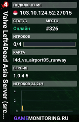 Valve Left4Dead Asia Server (srcds4015-sgp2.154.1)