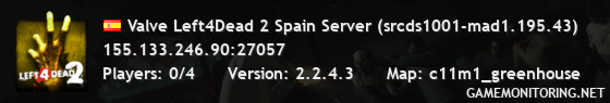 Valve Left4Dead 2 Spain Server (srcds1001-mad1.195.43)