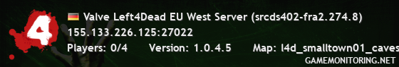 Valve Left4Dead EU West Server (srcds402-fra2.274.8)