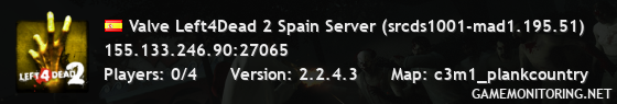 Valve Left4Dead 2 Spain Server (srcds1001-mad1.195.51)