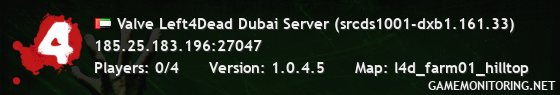 Valve Left4Dead Dubai Server (srcds1001-dxb1.161.33)