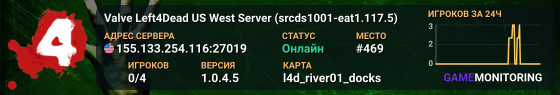 Valve Left4Dead US West Server (srcds1001-eat1.117.5)