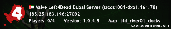 Valve Left4Dead Dubai Server (srcds1001-dxb1.161.78)