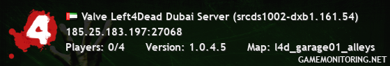 Valve Left4Dead Dubai Server (srcds1002-dxb1.161.54)