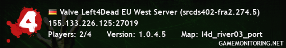 Valve Left4Dead EU West Server (srcds402-fra2.274.5)