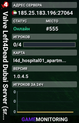 Valve Left4Dead Dubai Server (srcds1001-dxb1.161.50)