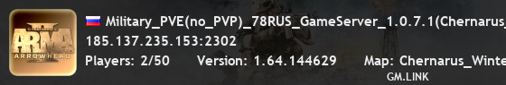 Military_PVE(no_PVP)_78RUS_GameServer_1.0.7.1(Chernarus_Winter)