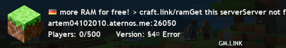 more RAM for free! > craft.link/ramGet this serverServer not found.