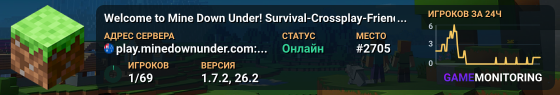 Welcome to Mine Down Under! Survival-Crossplay-Friendly-SemiVanilla-Australian