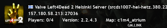 Valve Left4Dead 2 Helsinki Server (srcds1007-hel-hetz.380.22)