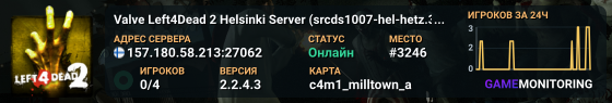 Valve Left4Dead 2 Helsinki Server (srcds1007-hel-hetz.380.48)