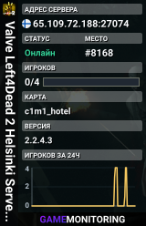 Valve Left4Dead 2 Helsinki Server (srcds1008-hel-hetz.380.60)