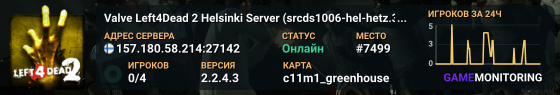 Valve Left4Dead 2 Helsinki Server (srcds1006-hel-hetz.380.128)
