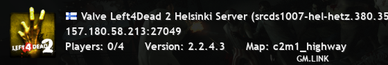 Valve Left4Dead 2 Helsinki Server (srcds1007-hel-hetz.380.35)